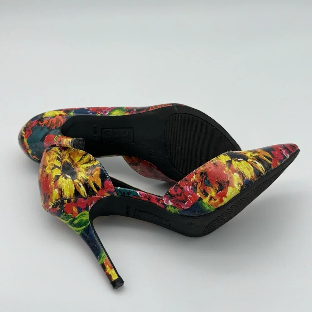 BRASH Karah D'orsay Stiletto Floral Heels Women US sz 7.5 Multicolor Pointy Toes
